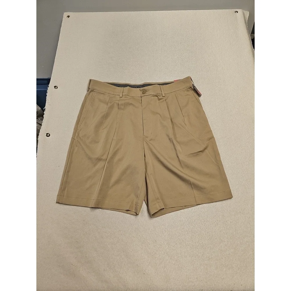 Pro Tour Mens Motionplay 360 Comfort Stretch Tech Shorts Khaki‎ Pleated PZBS7021